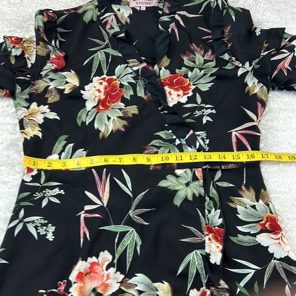 Yu & Me Paris floral print ruffled wrap maxi dress, size L - Picture 6 of 9